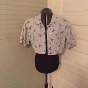 Vintage Paris Blues Cropped Denim Jacket